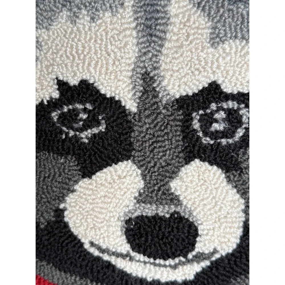 Raccoon Hooked Throw Pillow 18x18 Polyfill C&F Winter CAbin Lodge‎ Farmhouse